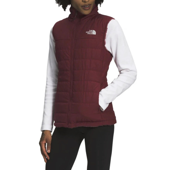 The North Face Women's Mossbud Insulated Reversible Vest Cordovan Fleece Small - Picture 2 of 16